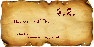 Hacker Réka névjegykártya